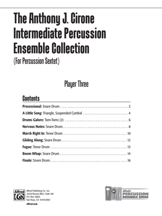 Book cover for The Anthony J. Cirone Intermediate Percussion Ensemble Collection: 3rd Percussion