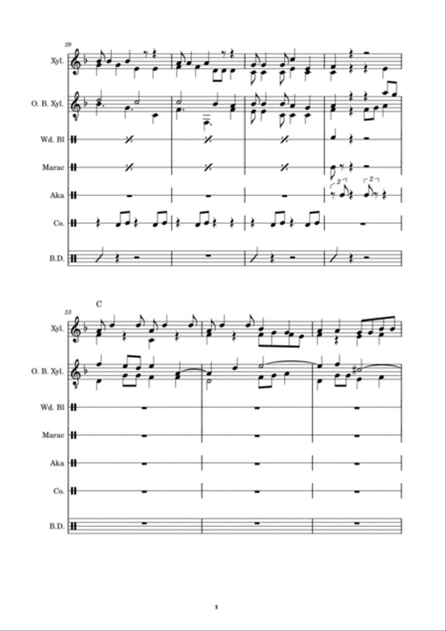 Herald (A Xylophone Ensemble) Full Orchestra scores gallery preview page 5