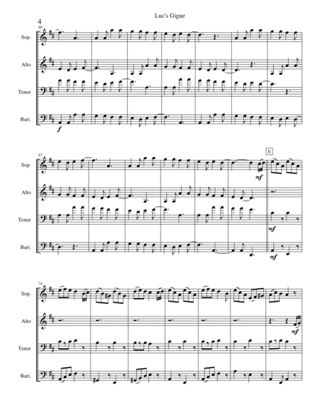 Luc's Gigue (Saxophone Quartet version) image number null