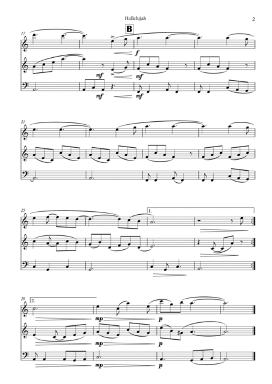Hallelujah Small Ensemble scores gallery preview page 2