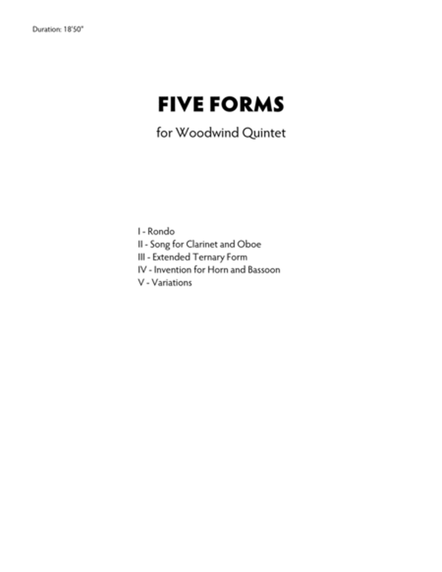 Five Forms for Woodwind Quintet image number null
