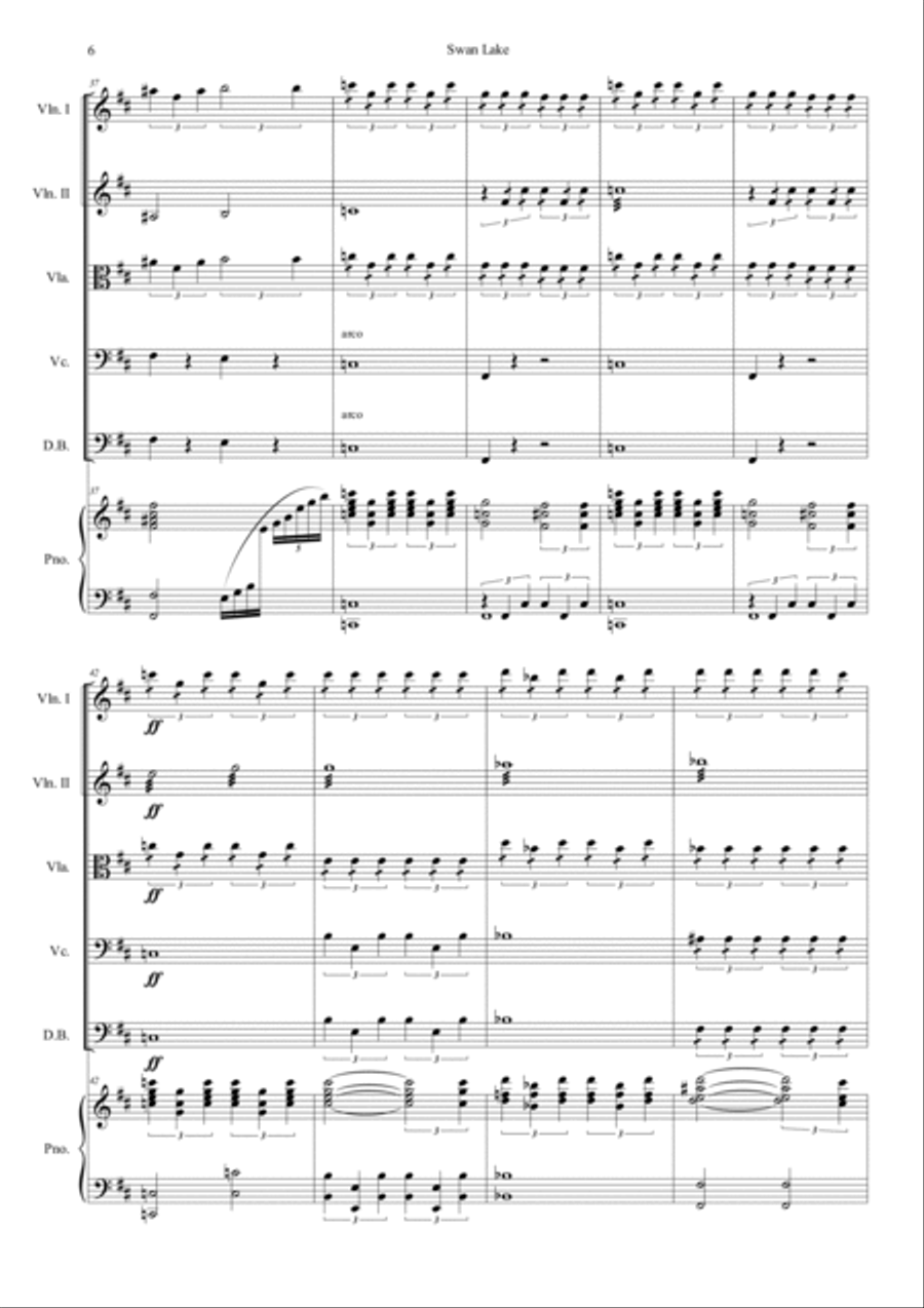 Scene From Swan Lake Chamber Music scores gallery preview page 6