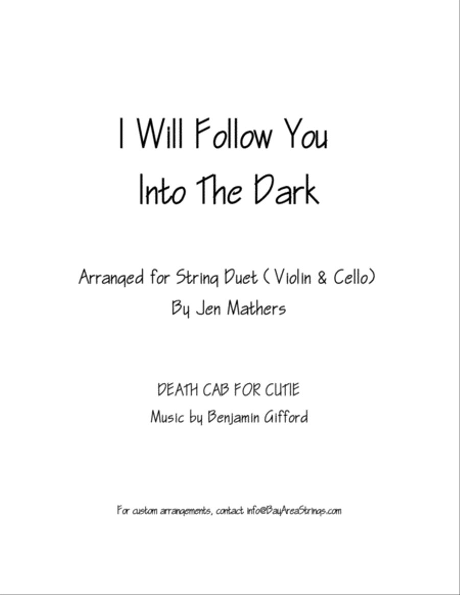 I Will Follow You Into The Dark String Duet scores gallery preview page 1