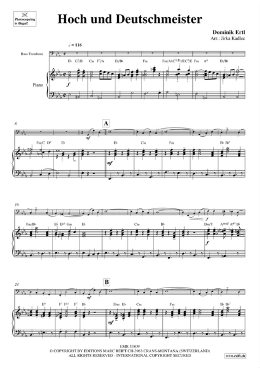 Hoch und Deutschmeister Trombone scores gallery preview page 4