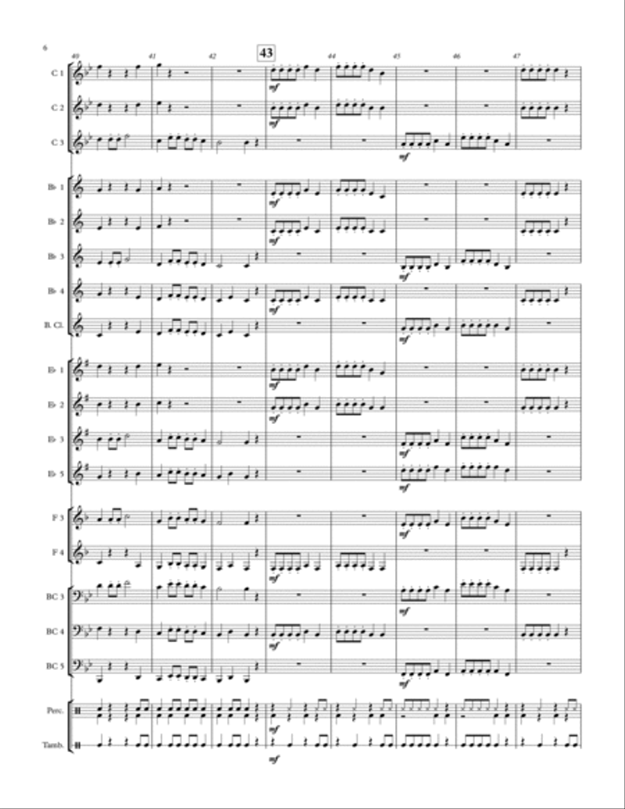 Skip To My Lou - for adaptable quintet (Very Easy) Concert Band scores gallery preview page 6