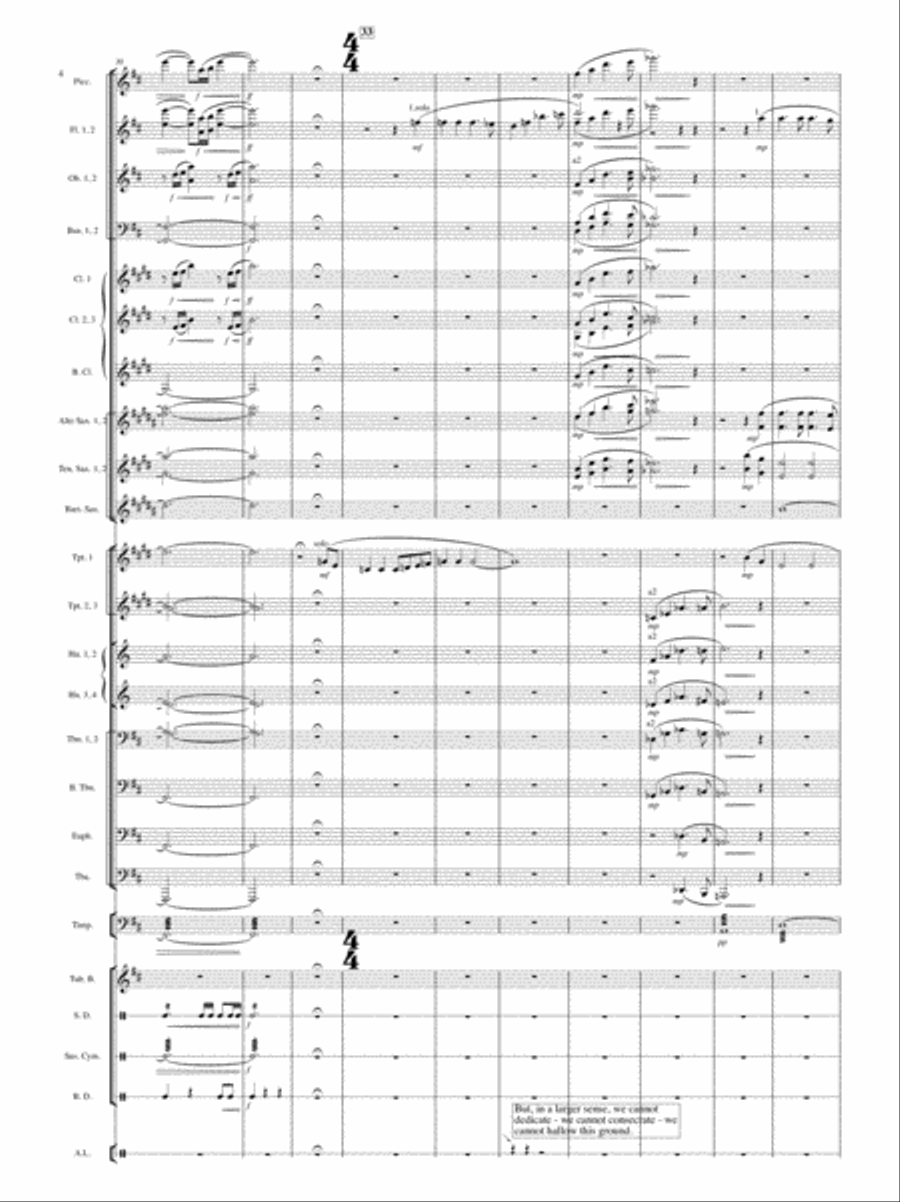 The Gettysburg Address w. Narrator Full Orchestra scores gallery preview page 5