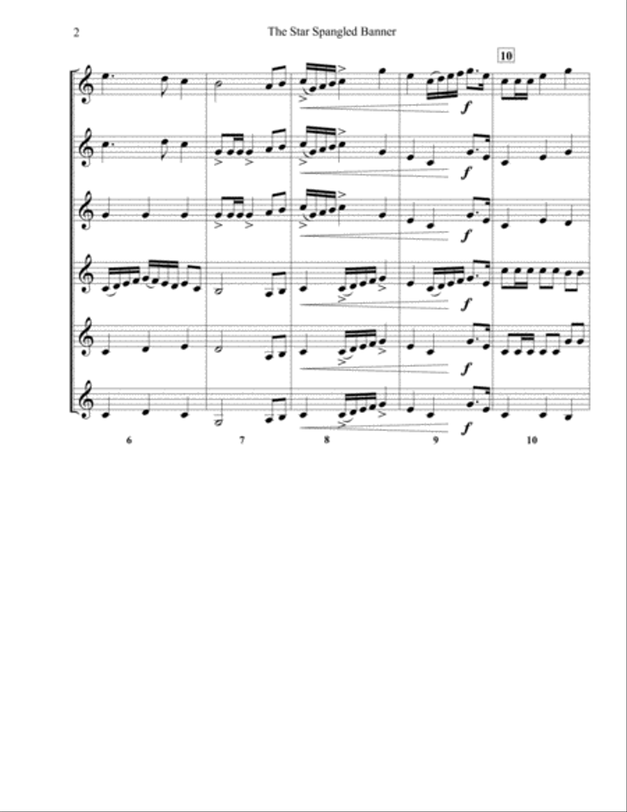 Star Spangled Banner - Trumpet Ensemble Trumpet Solo scores gallery preview page 2
