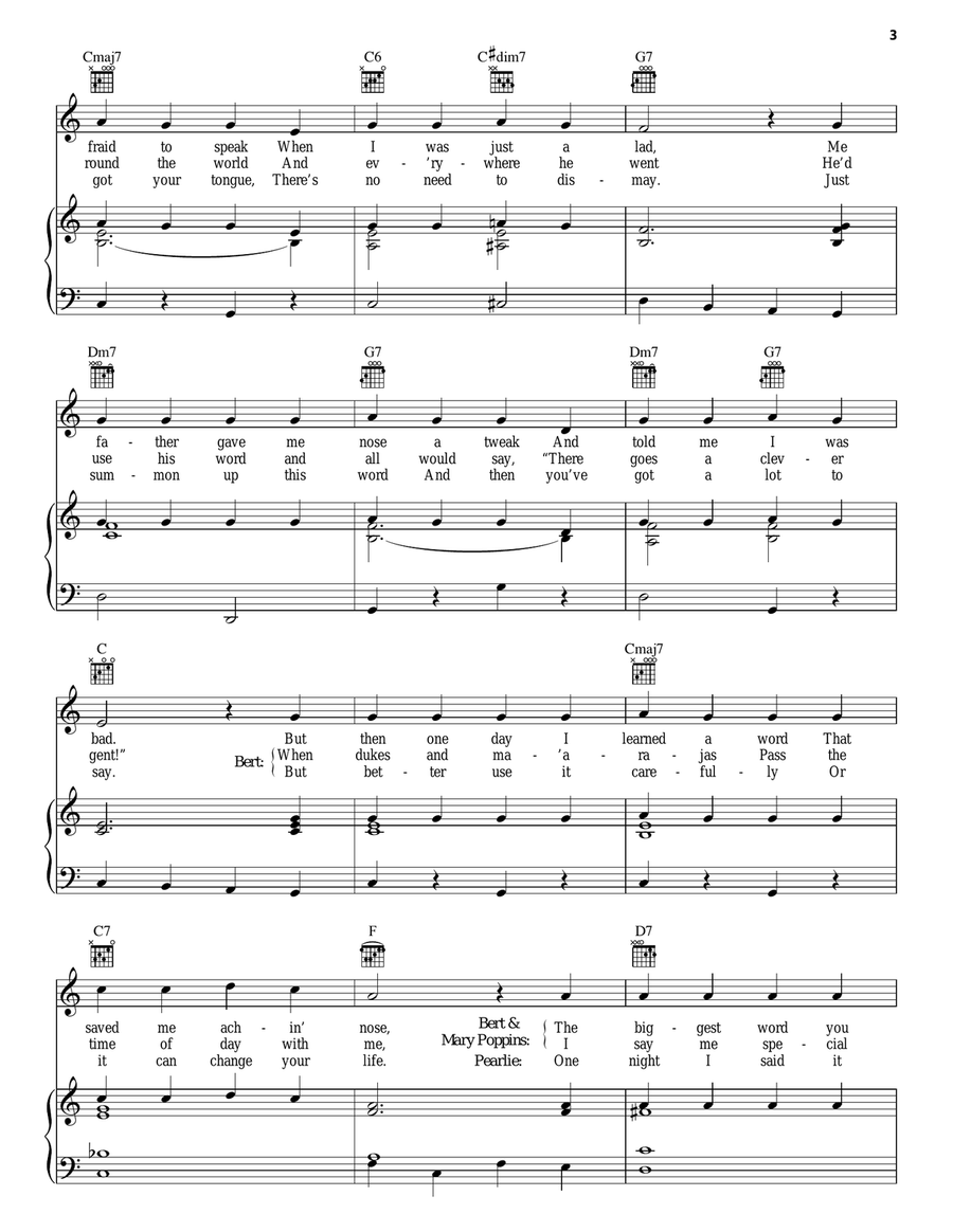 Supercalifragilisticexpialidocious (from Mary Poppins) Acoustic Guitar scores gallery preview page 3
