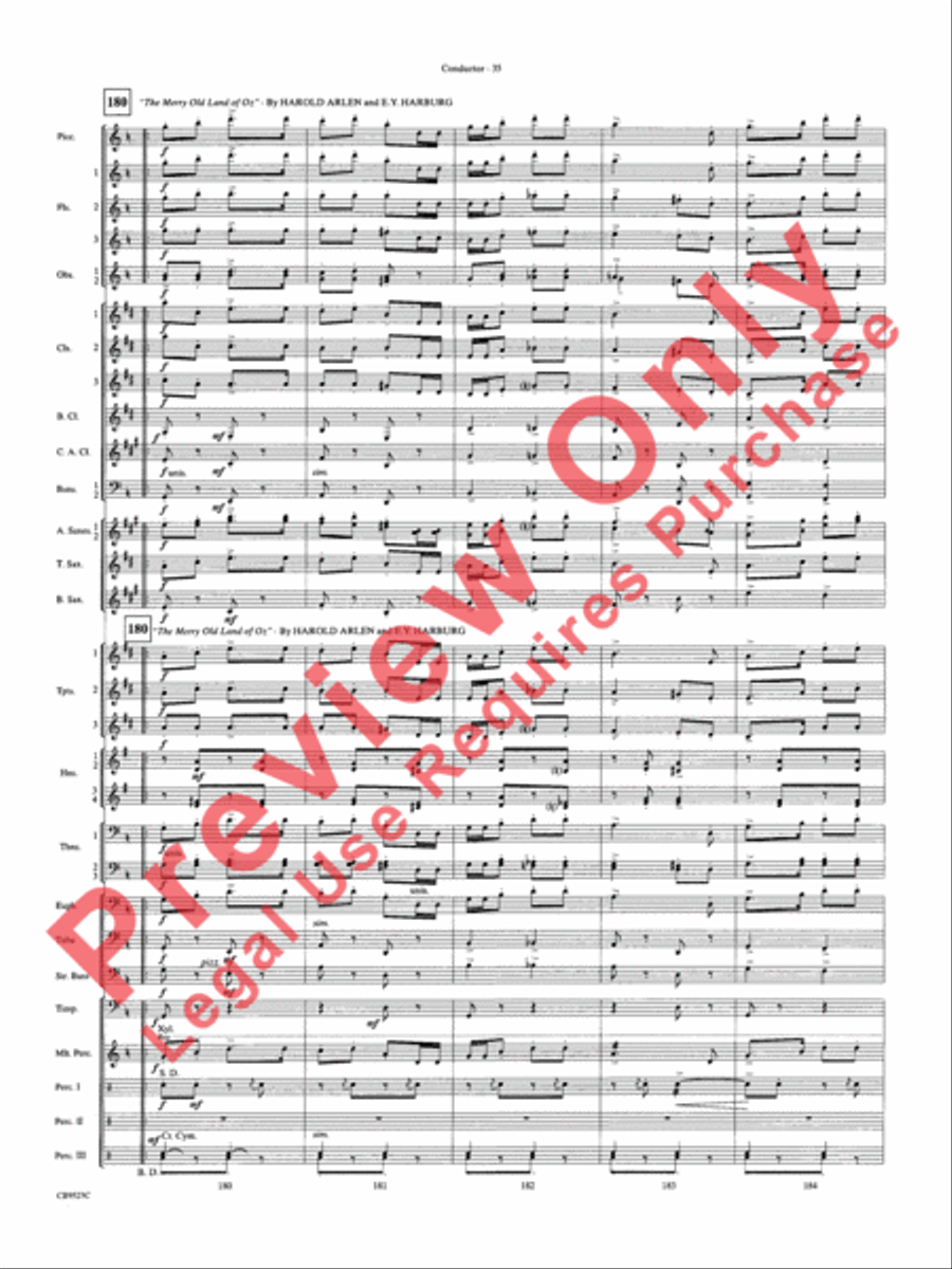 The Wizard of Oz Concert Band scores gallery preview page 38