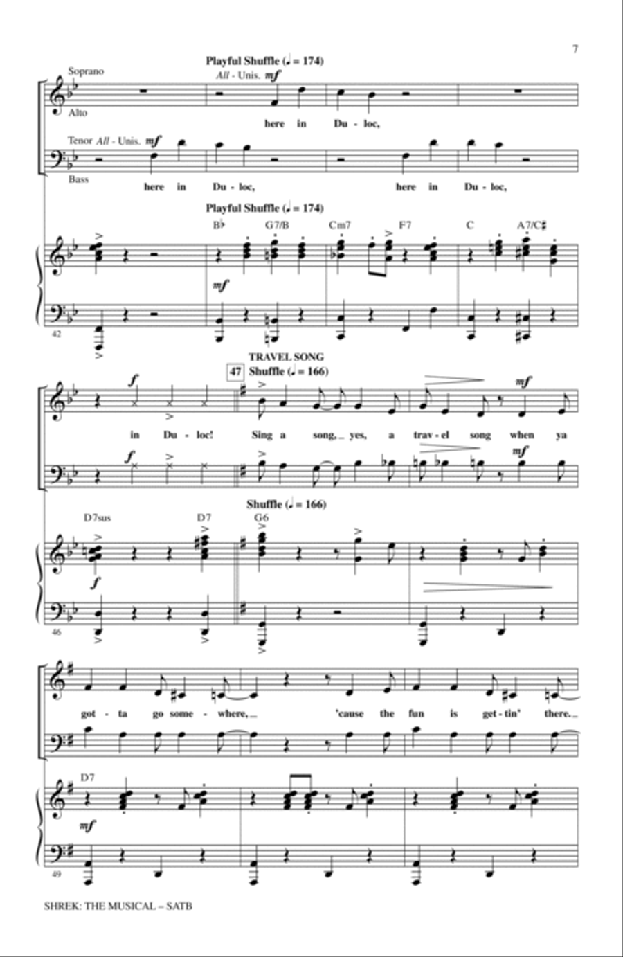 Shrek: The Musical (Choral Medley) 4-Part scores gallery preview page 6