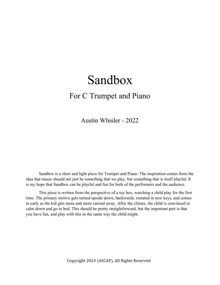 Sandbox C Trumpet scores gallery preview page 1