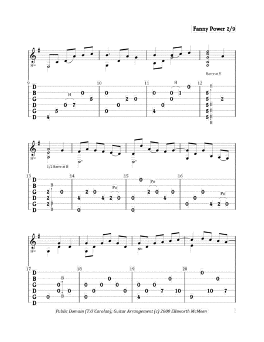 Fanny Power (For Fingerstyle Guitar Tuned Open G) Acoustic Guitar scores gallery preview page 2