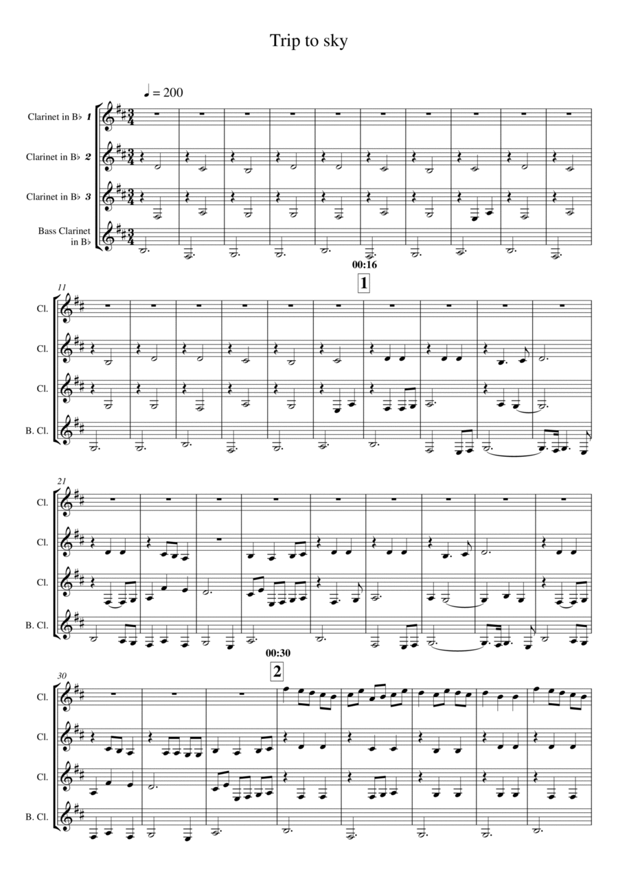 Trip to Skye Woodwind Quartet scores gallery preview page 1