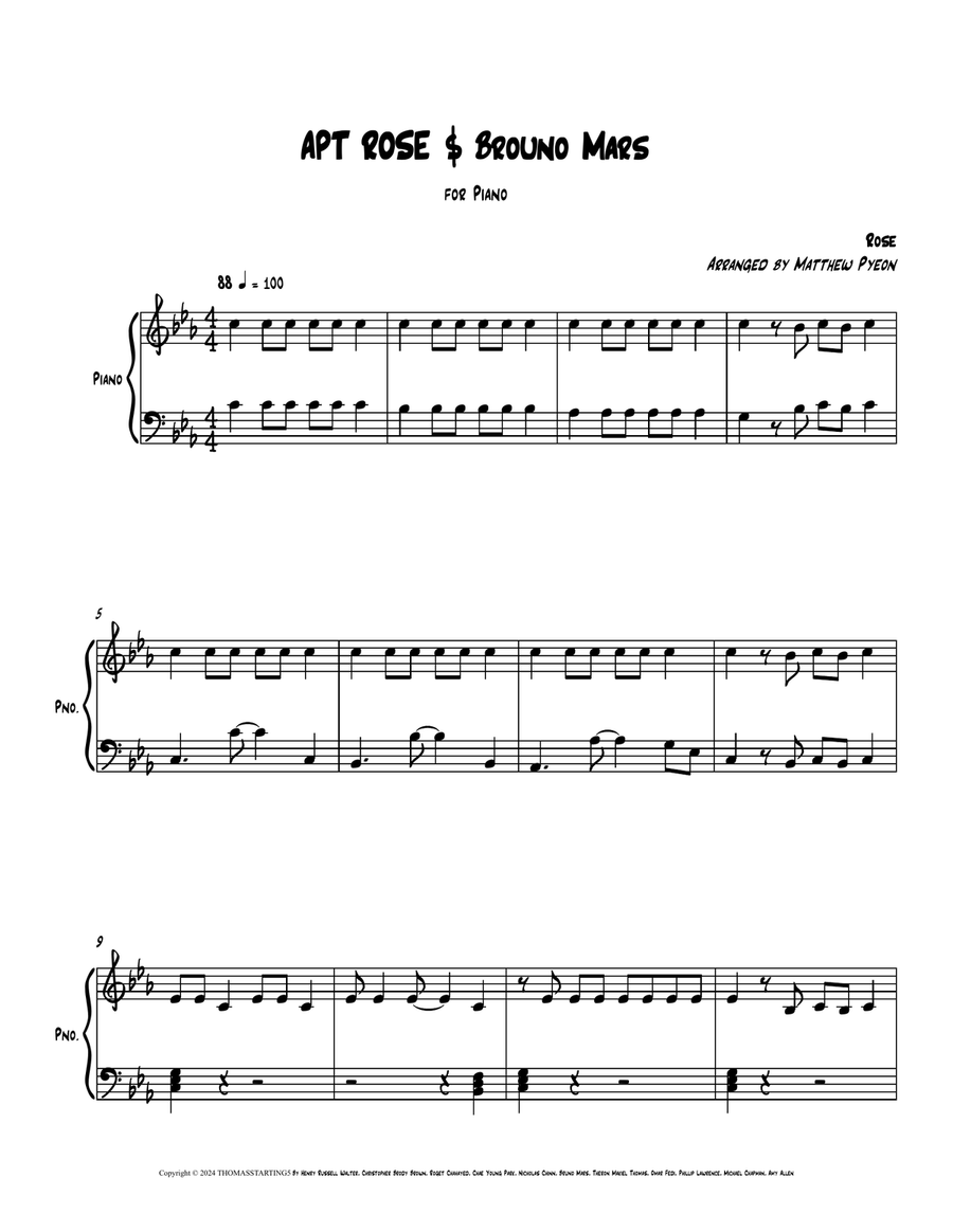 Apt. Easy Piano scores gallery preview page 1