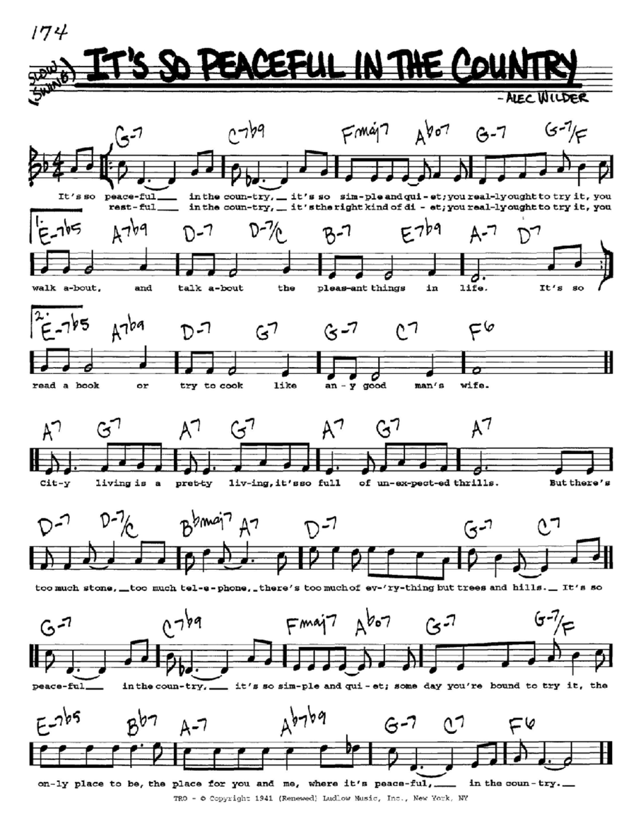 It's So Peaceful In The Country Voice scores gallery preview page 1
