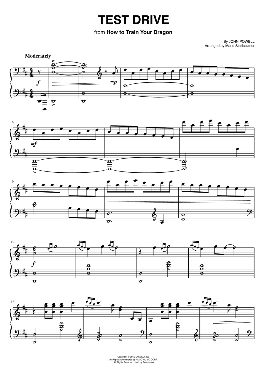 Test Drive Piano Solo scores gallery preview page 1