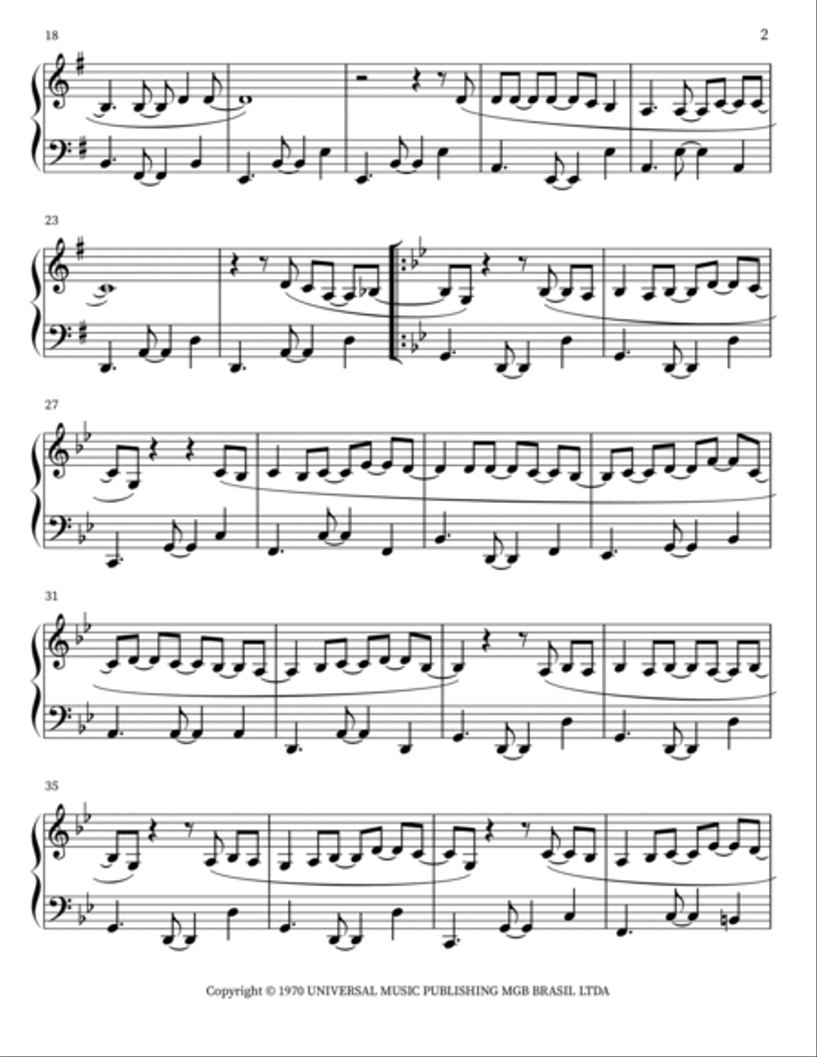Usted Abuso (Voce Abusou) Piano Solo scores gallery preview page 2