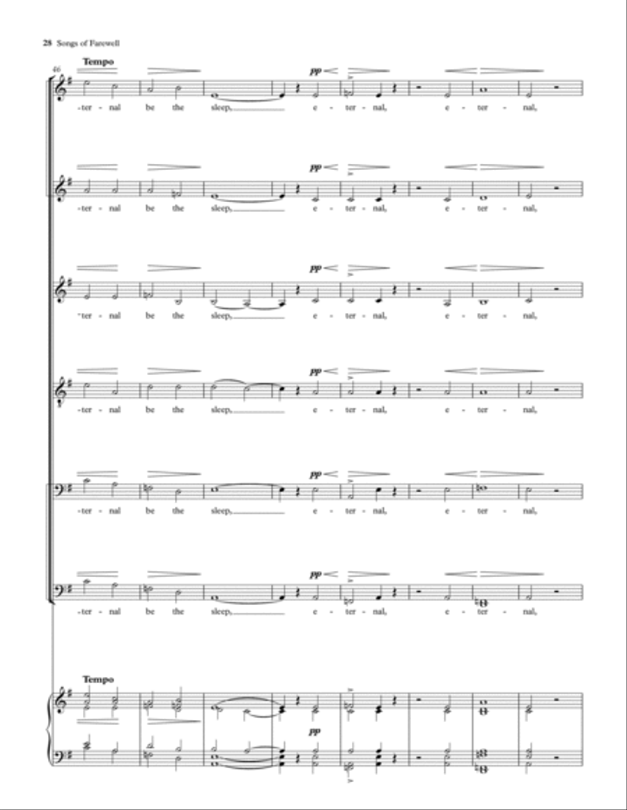 Songs of Farewell Divisi scores gallery preview page 29