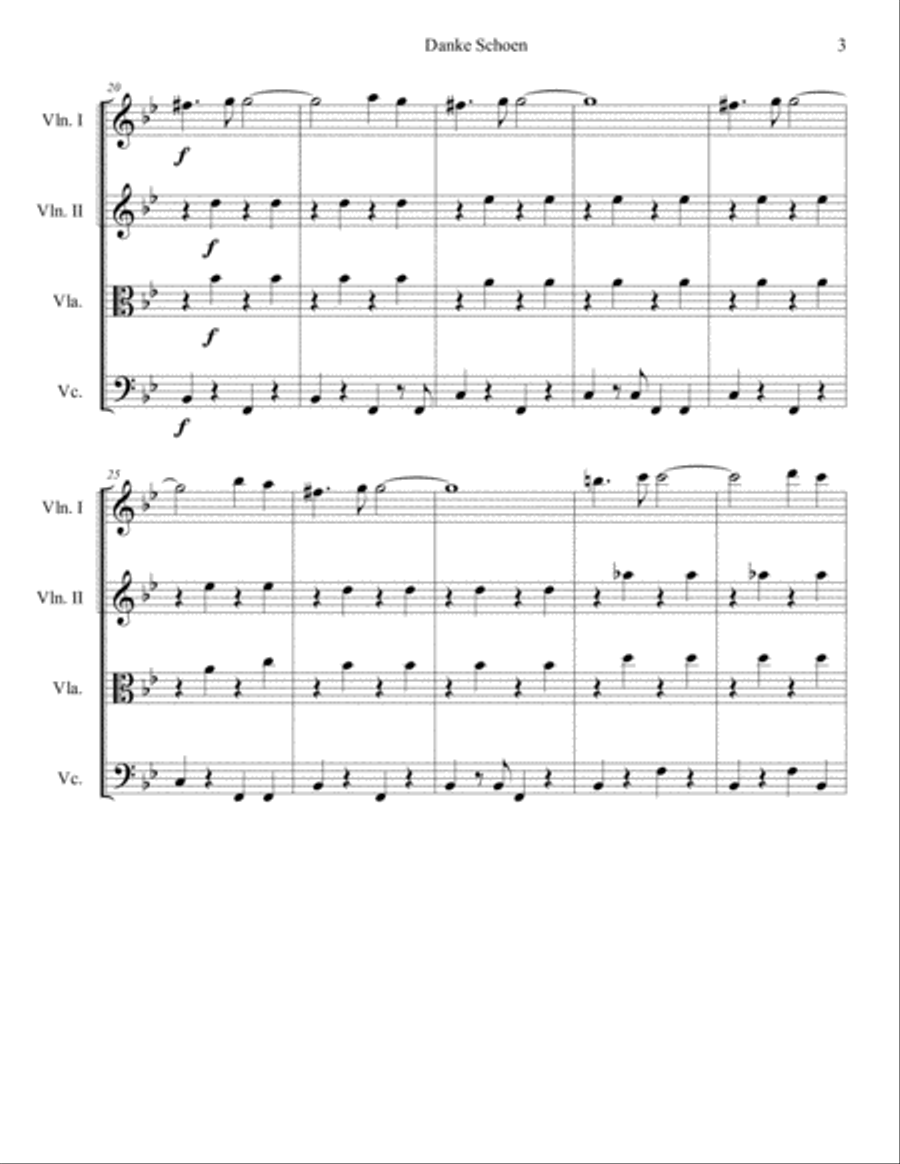 Danke Schoen String Quartet scores gallery preview page 3