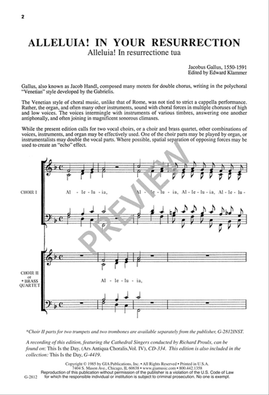 Alleluia! In Your Resurrection 4-Part scores gallery preview page 3