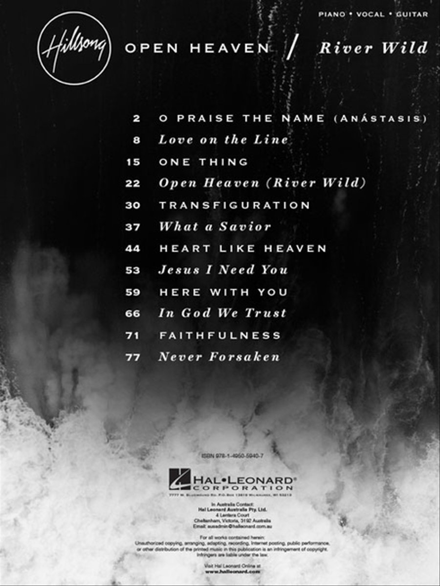 Hillsong Worship - Open Heaven/River Wild Piano, Vocal, Guitar scores gallery preview page 2