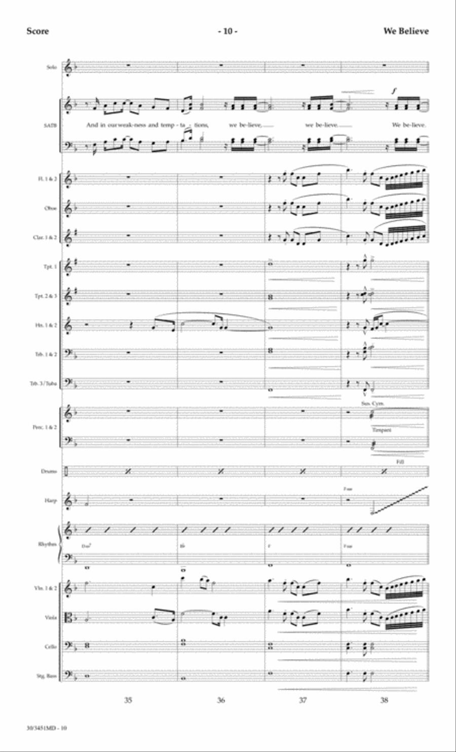 We Believe - Orchestral Score and Parts Choir scores gallery preview page 13