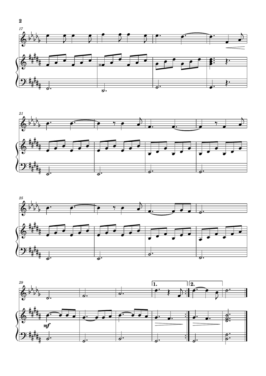Hallelujah B-Flat Clarinet scores gallery preview page 2