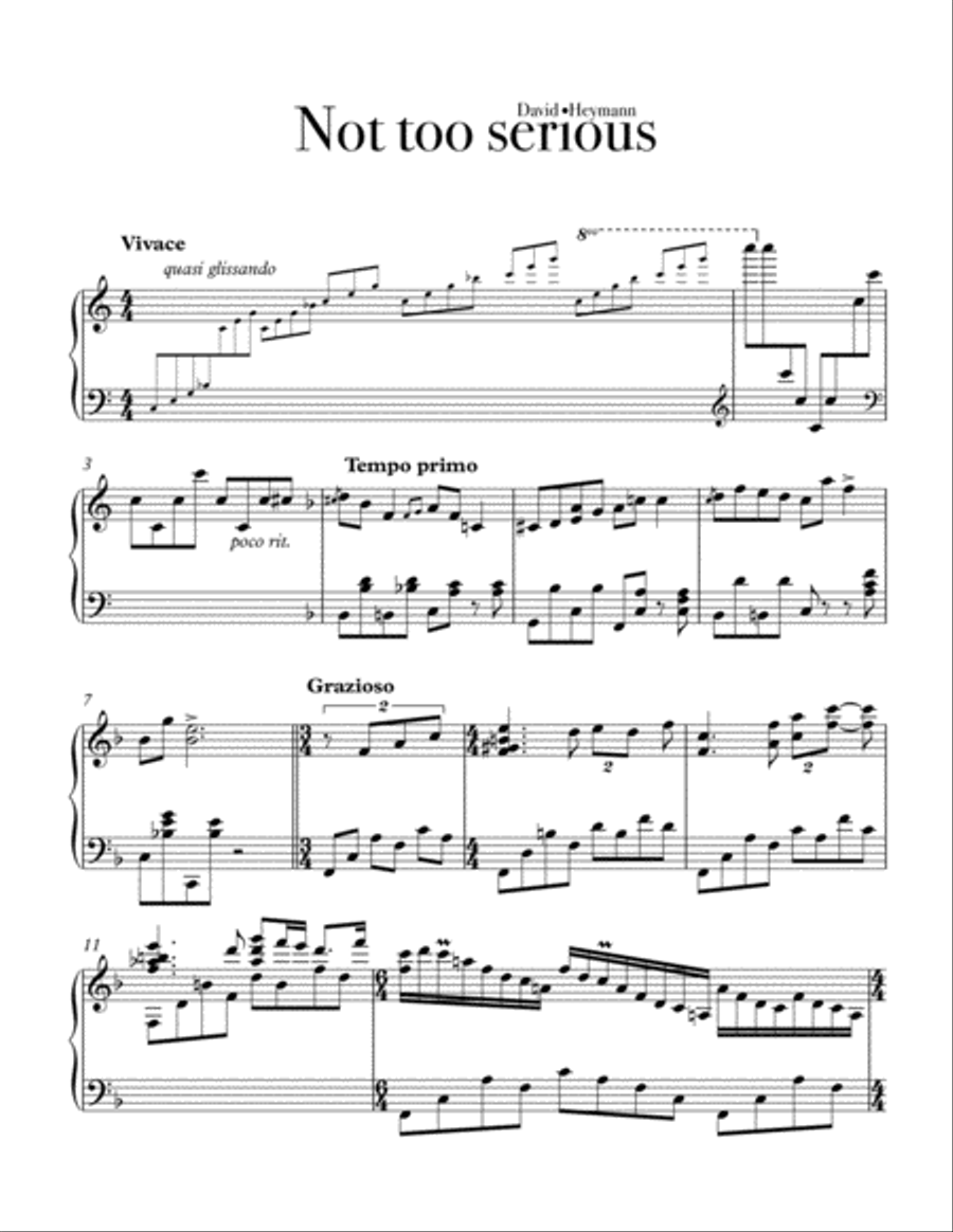 Not too serious Piano Solo scores gallery preview page 2