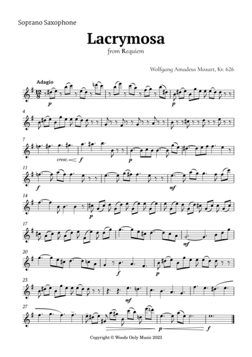 Lacrymosa by Mozart for Saxophone Quartet image number null
