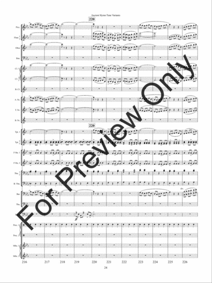 Ancient Hymn Tune Variants Concert Band scores gallery preview page 27
