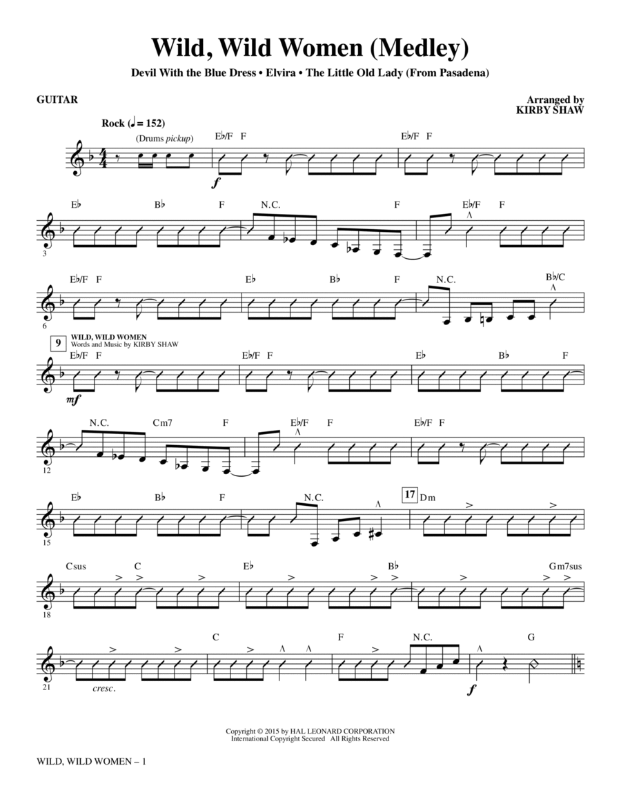 Wild, Wild Women - Guitar Choir scores gallery preview page 1