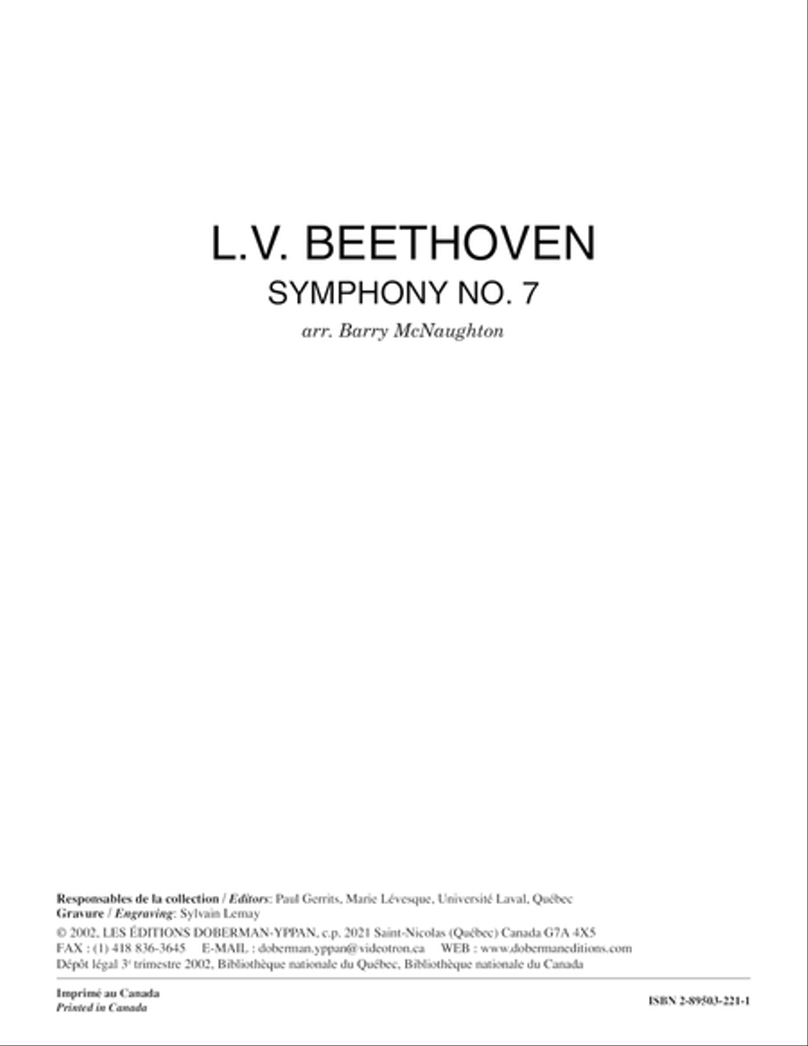 Symphony No. 7, IInd movement Guitar Ensemble scores gallery preview page 1