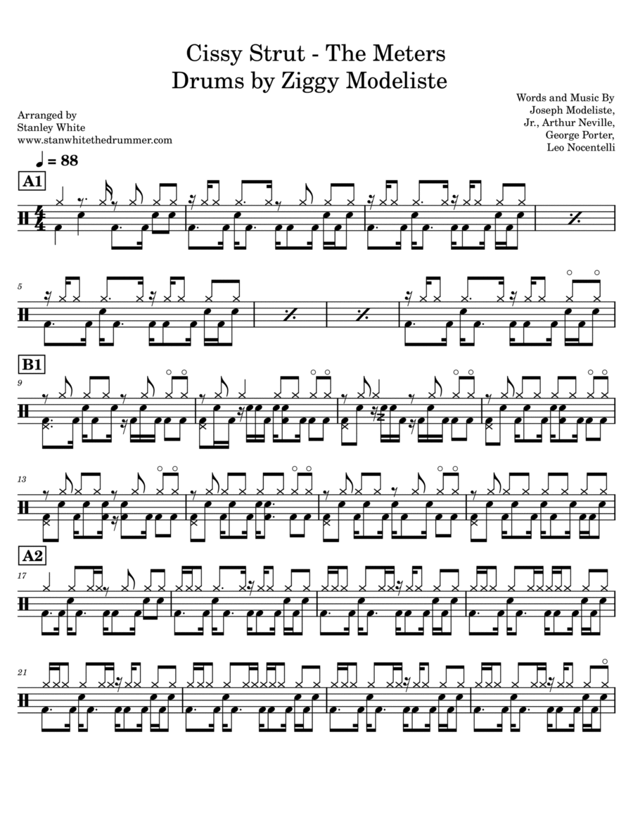 Cissy Strut Drum Set scores gallery preview page 1