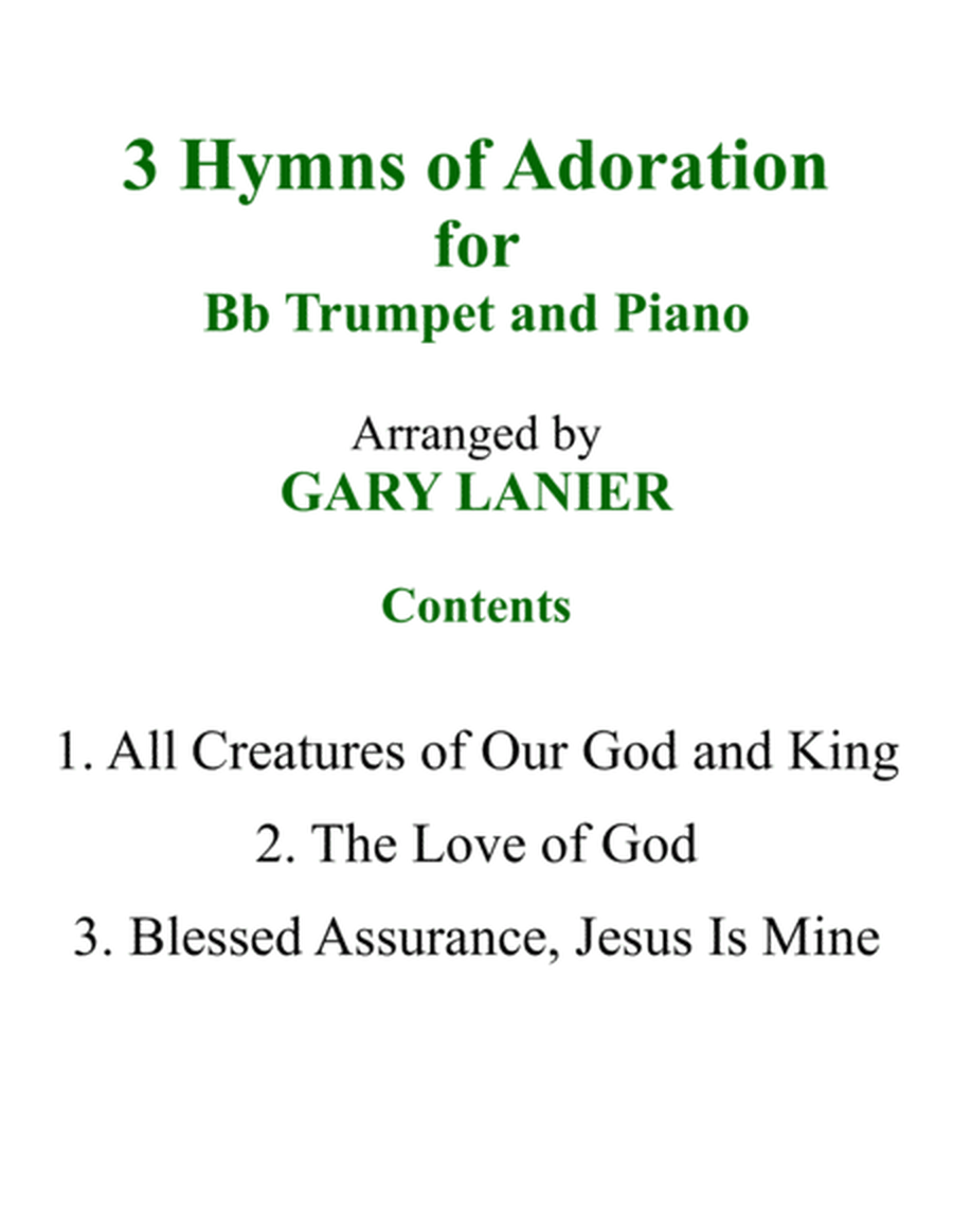 6 HYMNS of Adoration & Guidance Set 1 & 2 (Duets - Bb Trumpet and Piano with Parts) image number null