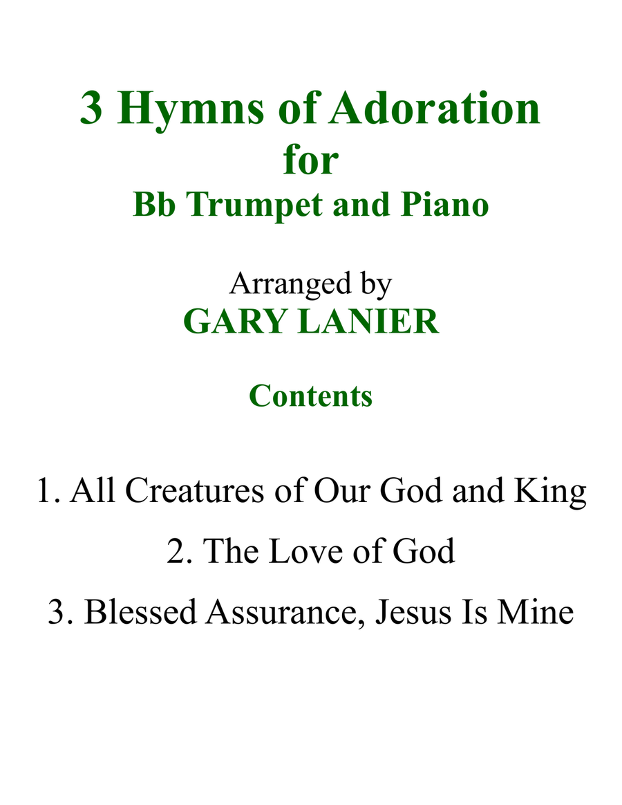 6 HYMNS of Adoration & Guidance Set 1 & 2 (Duets - Bb Trumpet and Piano with Parts) Trumpet Duet scores gallery preview page 3