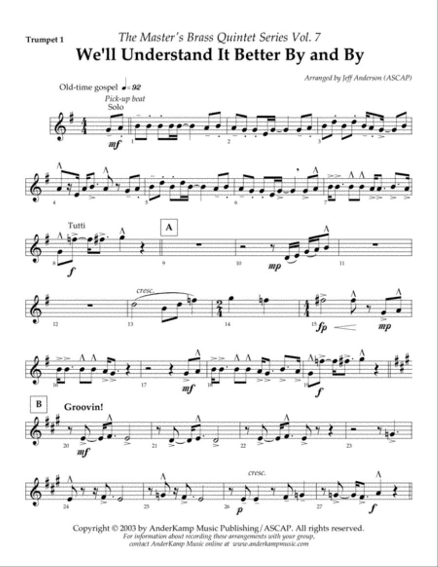 We'll Understand It Better By and By for Brass Quintet Brass Quintet scores gallery preview page 6