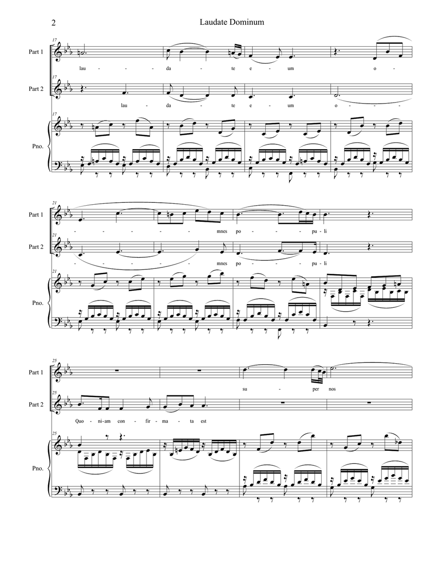 Laudate Dominum (for 2-part choir - Piano Accompaniment) 2-Part scores gallery preview page 3