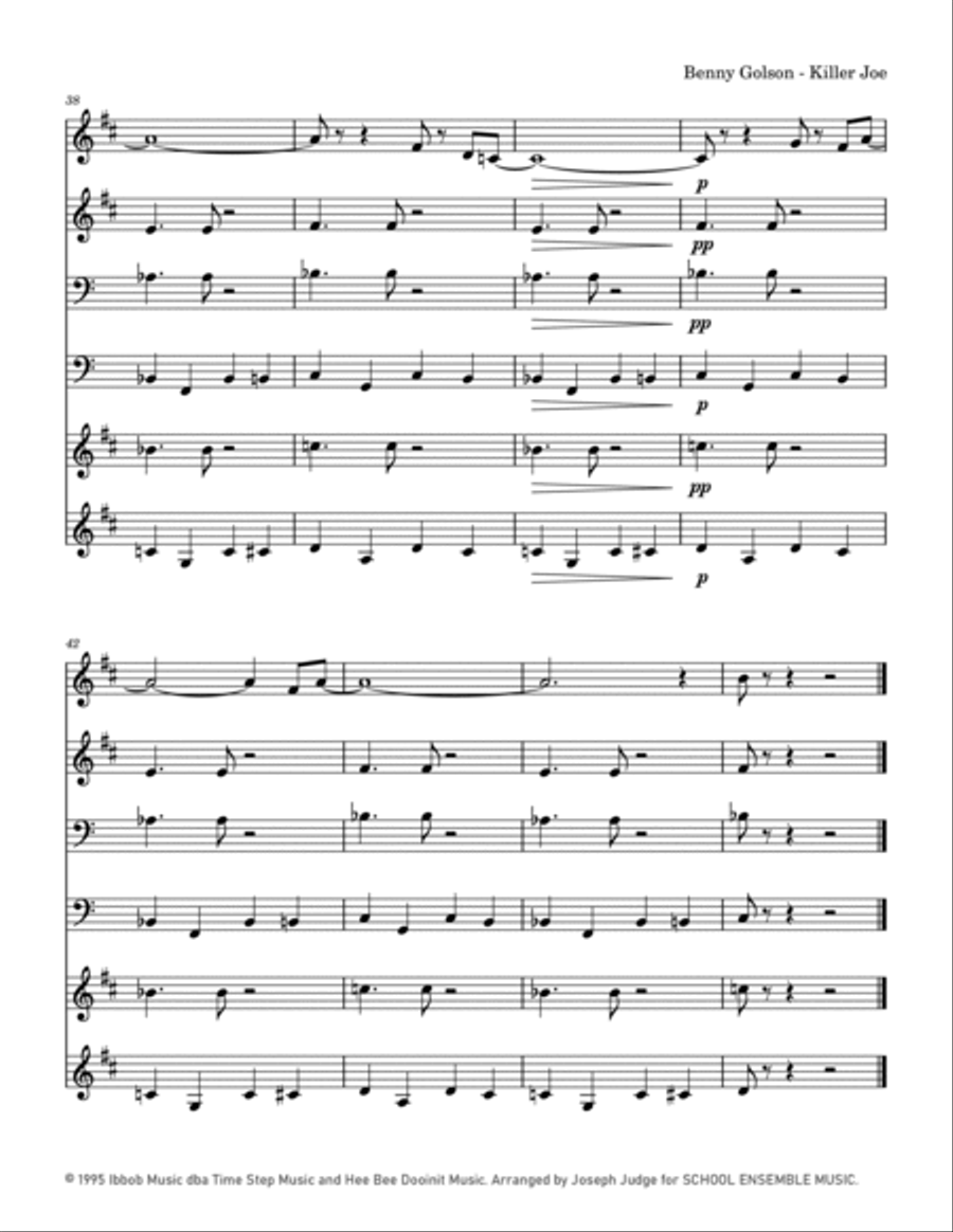 Cool Joe, Mean Joe (killer Joe) Brass Quartet scores gallery preview page 5