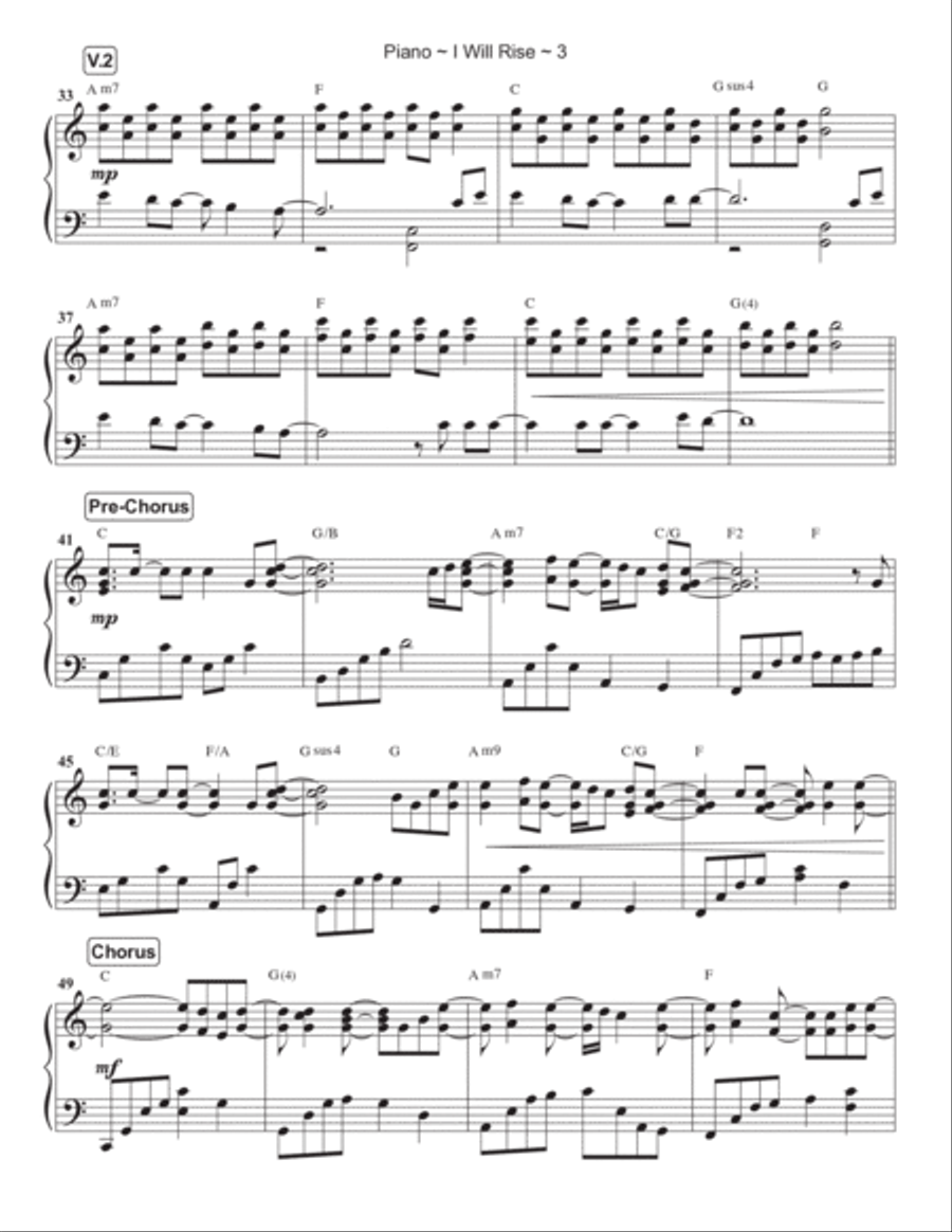 I Will Rise Piano Solo scores gallery preview page 4