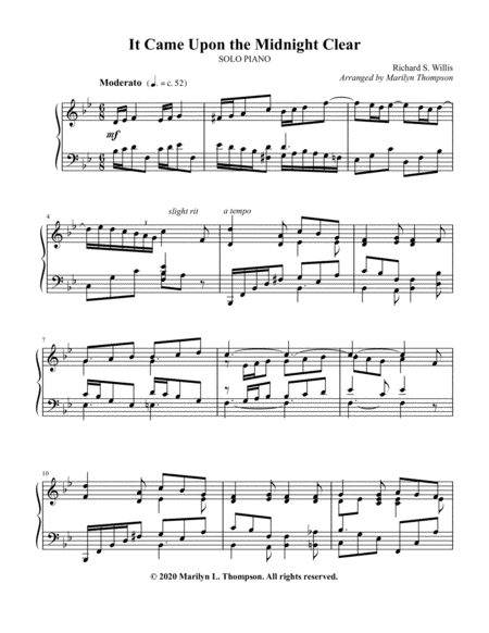 It Came Upon the Midnight Clear--Solo Piano.pdf image number null