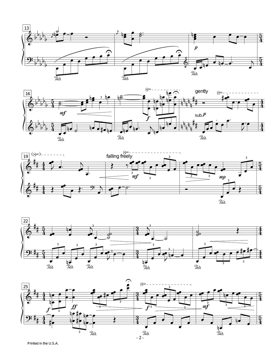 A Little Afternoon Rain Piano Solo scores gallery preview page 2