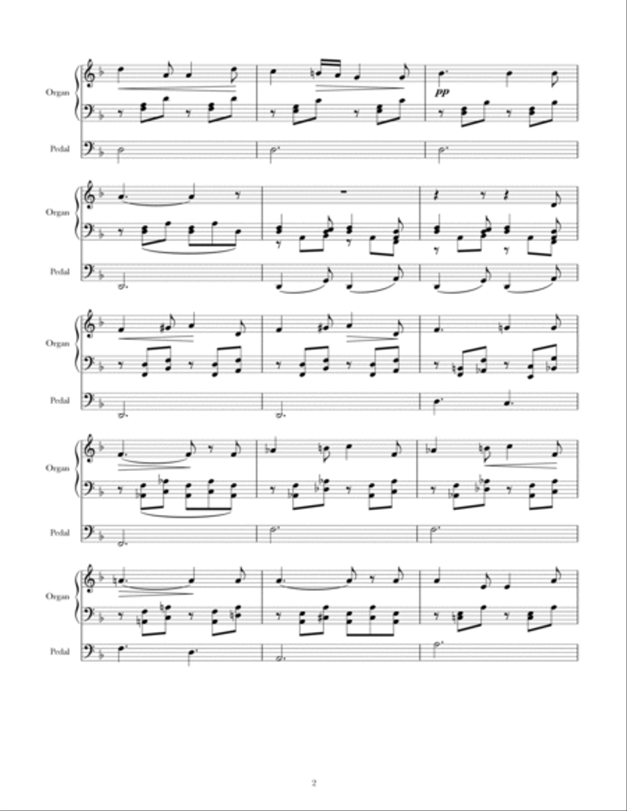 Leid (For me her hand culled the roses) Organ Solo scores gallery preview page 2