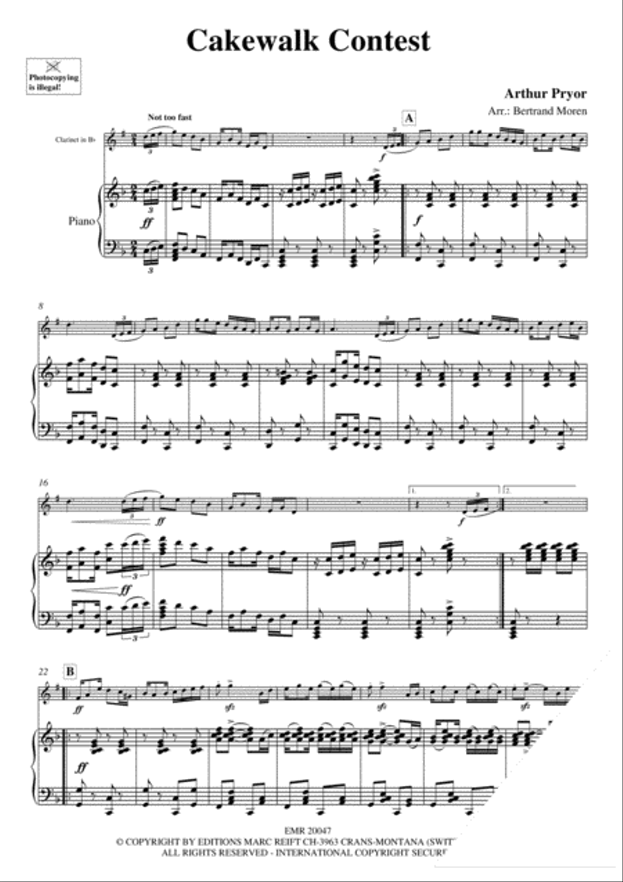Cakewalk Contest Clarinet Solo scores gallery preview page 3