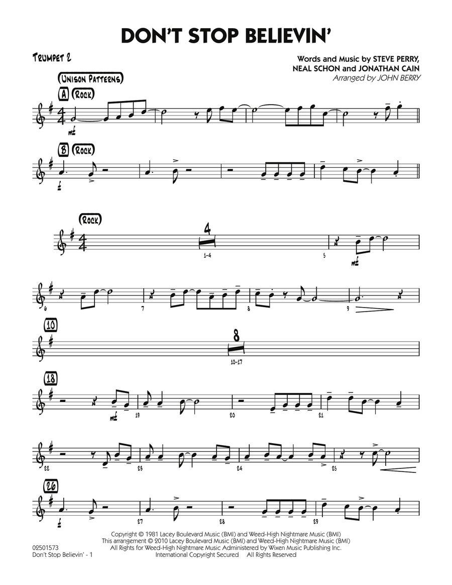 Don't Stop Believin' - Trumpet 2