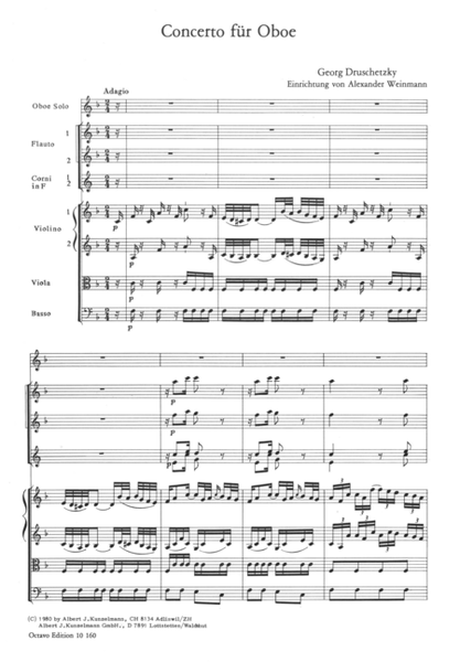 Concerto for oboe in F major Oboe Solo - Sheet Music