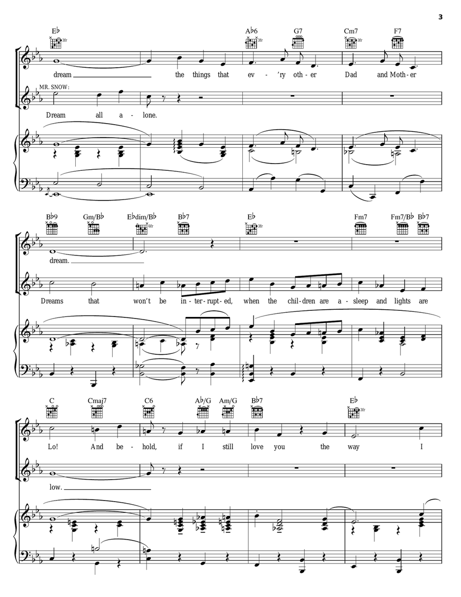 When The Children Are Asleep (from Carousel) Piano, Vocal, Guitar scores gallery preview page 3