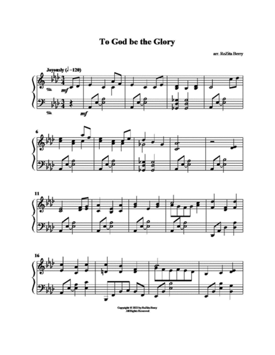 To God Be the Glory--for Piano Solo image number null