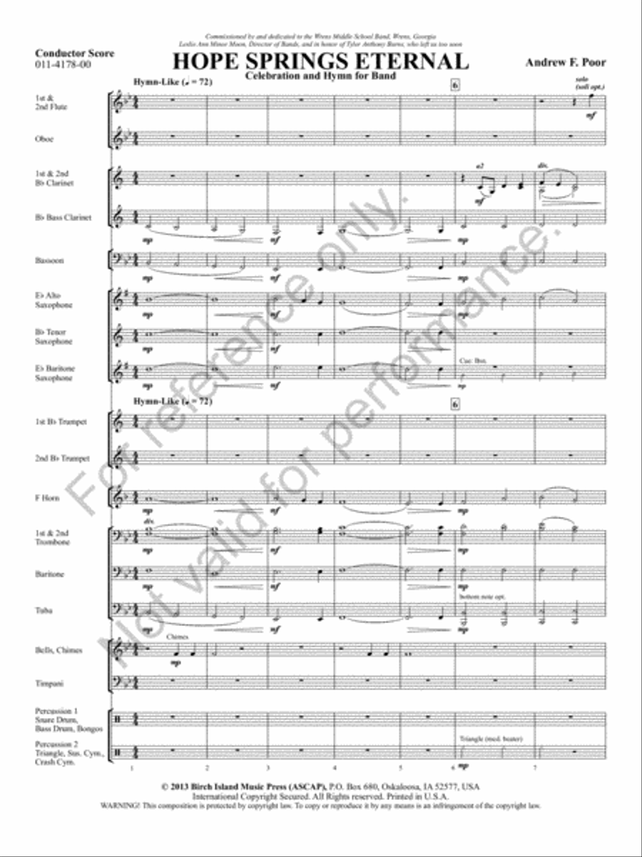 Hope Springs Eternal Concert Band scores gallery preview page 2