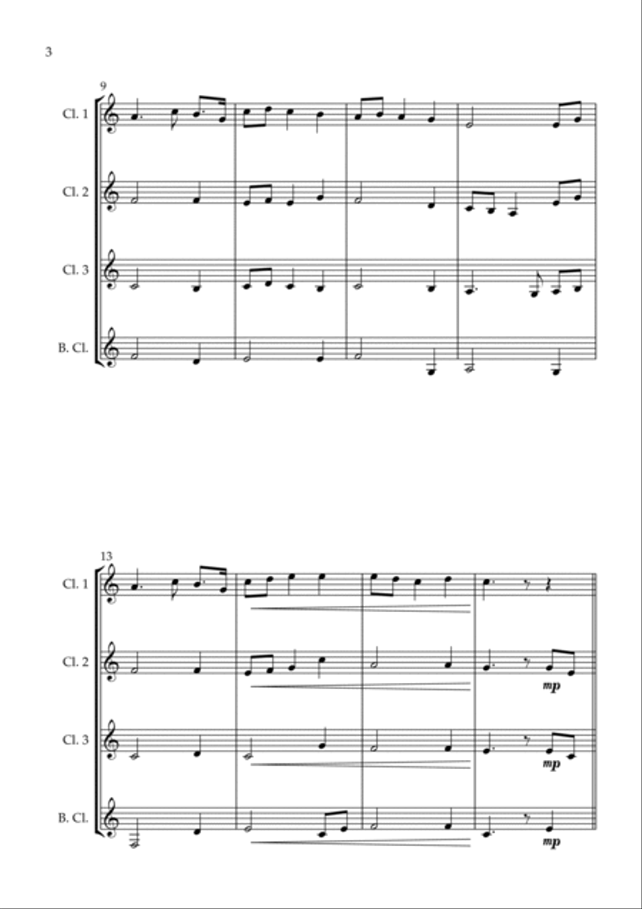 I Vow to Thee, My Country (Jupiter) - Clarinet Quartet Clarinet Quartet scores gallery preview page 4