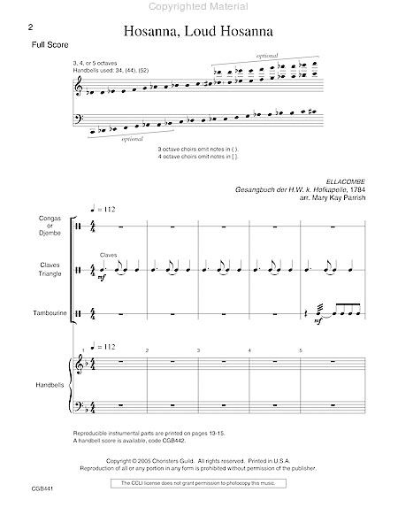 Hosanna, Loud Hosanna - Full Score and Inst. Parts image number null